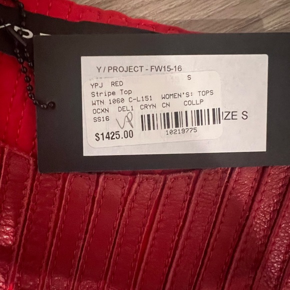 Y Project Red Leather Top - Picture 3 of 3